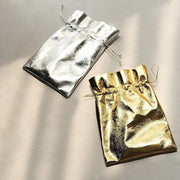 10 Metallic Lame Polyester Wedding Favor Bags with Drawstring