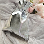 10 Metallic Lame Polyester Wedding Favor Bags with Drawstring