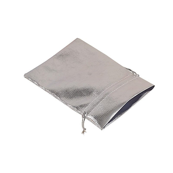 10 Metallic Lame Polyester Wedding Favor Bags with Drawstring