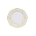 10 Octagon Plastic Salad and Dinner Plates with Gold Geometric Design - Disposable Tableware DSP_PLGO0001_8_WHGD