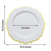 10 pcs 10" Plastic Dinner Plates With Scalloped Rim - Disposable Tableware