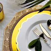 10 pcs 10" Plastic Dinner Plates With Scalloped Rim - Disposable Tableware