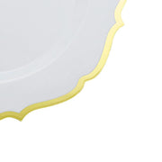 10 pcs 10" Plastic Dinner Plates With Scalloped Rim - Disposable Tableware