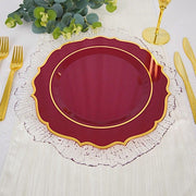 10 pcs 10" Plastic Dinner Plates With Scalloped Rim - Disposable Tableware