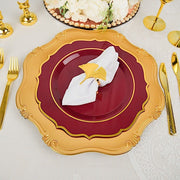 10 pcs 10" Plastic Dinner Plates With Scalloped Rim - Disposable Tableware