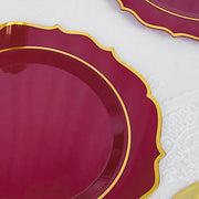 10 pcs 10" Plastic Dinner Plates With Scalloped Rim - Disposable Tableware
