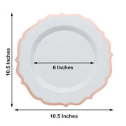 10 pcs 10" Plastic Dinner Plates With Scalloped Rim - Disposable Tableware