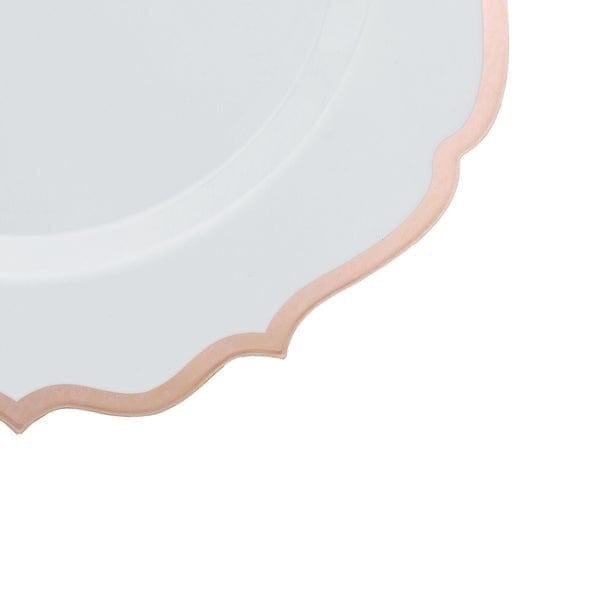 10 pcs 10" Plastic Dinner Plates With Scalloped Rim - Disposable Tableware