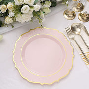 10 pcs 10" Plastic Dinner Plates With Scalloped Rim - Disposable Tableware