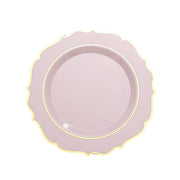 10 pcs 10" Plastic Dinner Plates With Scalloped Rim - Disposable Tableware