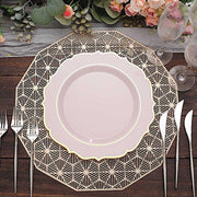 10 pcs 10" Plastic Dinner Plates With Scalloped Rim - Disposable Tableware