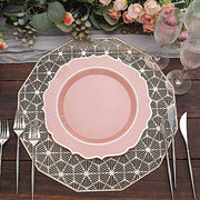 10 pcs 10" Plastic Dinner Plates With Scalloped Rim - Disposable Tableware