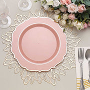 10 pcs 10" Plastic Dinner Plates With Scalloped Rim - Disposable Tableware