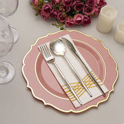 10 pcs 10" Plastic Dinner Plates With Scalloped Rim - Disposable Tableware