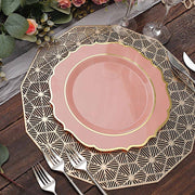 10 pcs 10" Plastic Dinner Plates With Scalloped Rim - Disposable Tableware