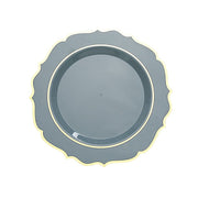 10 pcs 10" Plastic Dinner Plates With Scalloped Rim - Disposable Tableware