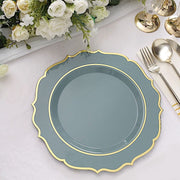 10 pcs 10" Plastic Dinner Plates With Scalloped Rim - Disposable Tableware