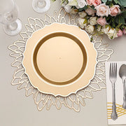 10 pcs 10" Plastic Dinner Plates With Scalloped Rim - Disposable Tableware
