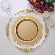 10 pcs 10" Plastic Dinner Plates With Scalloped Rim - Disposable Tableware