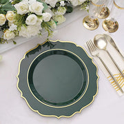 10 pcs 10" Plastic Dinner Plates With Scalloped Rim - Disposable Tableware