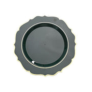 10 pcs 10" Plastic Dinner Plates With Scalloped Rim - Disposable Tableware