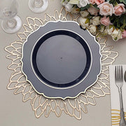10 pcs 10" Plastic Dinner Plates With Scalloped Rim - Disposable Tableware