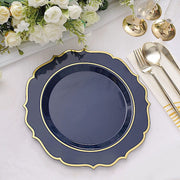 10 pcs 10" Plastic Dinner Plates With Scalloped Rim - Disposable Tableware