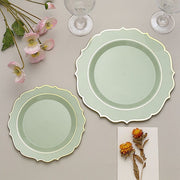 10 pcs 10" Plastic Dinner Plates With Scalloped Rim - Disposable Tableware