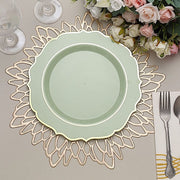 10 pcs 10" Plastic Dinner Plates With Scalloped Rim - Disposable Tableware
