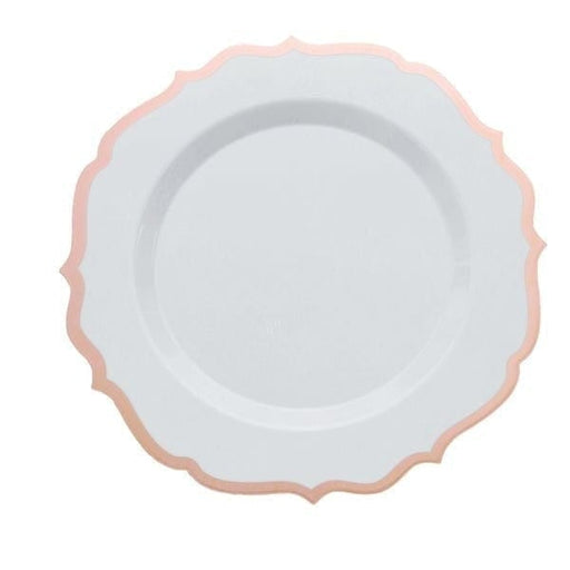 10 pcs 10" Plastic Dinner Plates With Scalloped Rim - Disposable Tableware DSP_PLR0011_10_054