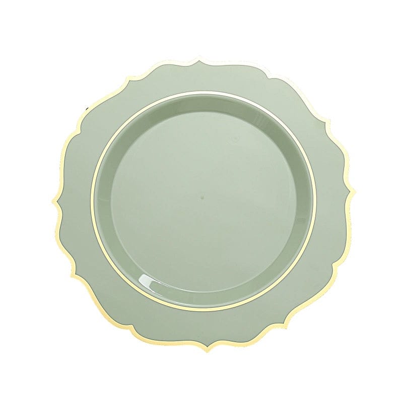 10 pcs 10" Plastic Dinner Plates With Scalloped Rim - Disposable Tableware DSP_PLR0011_10_SGGD