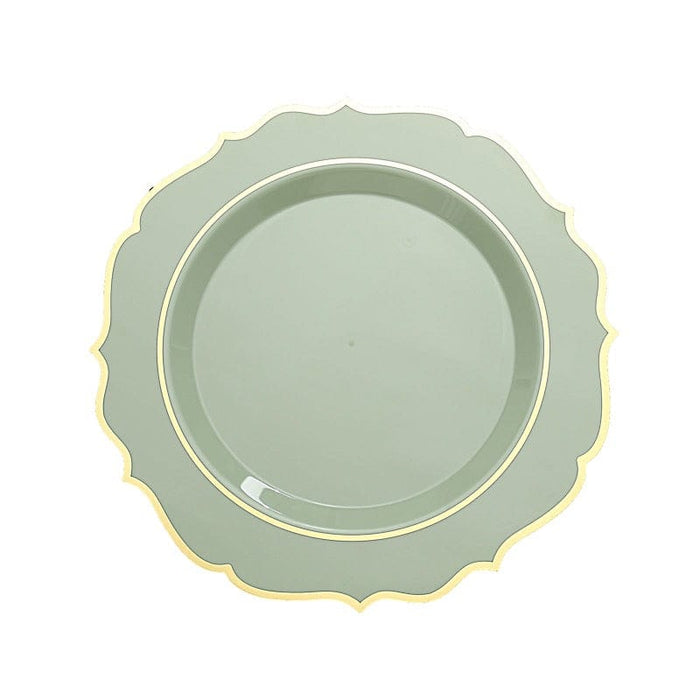 10 pcs 10" Plastic Dinner Plates With Scalloped Rim - Disposable Tableware DSP_PLR0011_10_SGGD