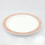 10 pcs 10" Round Dessert Plates with Lace Trim - Disposable Tableware