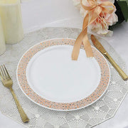10 pcs 10" Round Dessert Plates with Lace Trim - Disposable Tableware