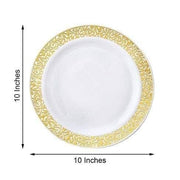 10 pcs 10" Round Dessert Plates with Lace Trim - Disposable Tableware