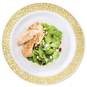 10 pcs 10" Round Dessert Plates with Lace Trim - Disposable Tableware