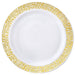 10 pcs 10" Round Dessert Plates with Lace Trim - Disposable Tableware PLST_PLA0021_WHTG