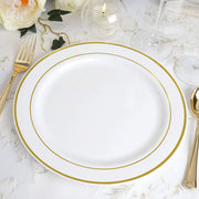 10 pcs 10" Round Dessert Plates with Trim - Disposable Tableware