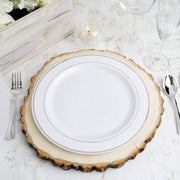10 pcs 10" Round Dessert Plates with Trim - Disposable Tableware