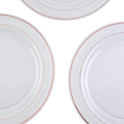 10 pcs 10" Round Dessert Plates with Trim - Disposable Tableware