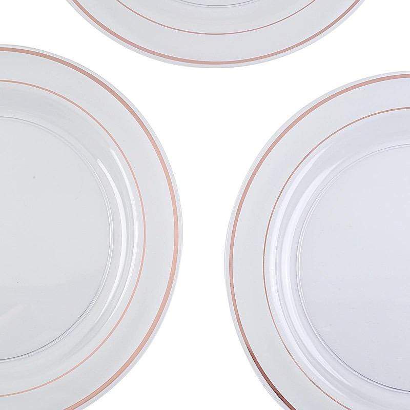 10 pcs 10" Round Dessert Plates with Trim - Disposable Tableware