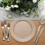 10 pcs 10" Round Dessert Plates with Trim - Disposable Tableware