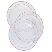 10 pcs 10" Round Dessert Plates with Trim - Disposable Tableware
