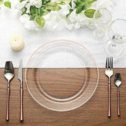 10 pcs 10" Round Dessert Plates with Trim - Disposable Tableware