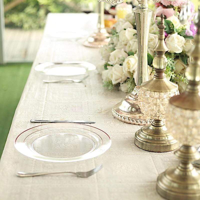 10 pcs 10" Round Dessert Plates with Trim - Disposable Tableware