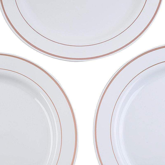 10 pcs 10" Round Dessert Plates with Trim - Disposable Tableware