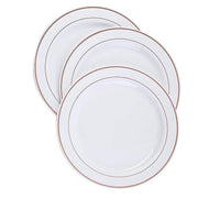 10 pcs 10" Round Dessert Plates with Trim - Disposable Tableware