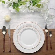 10 pcs 10" Round Dessert Plates with Trim - Disposable Tableware