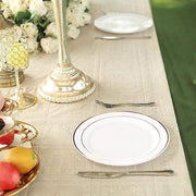 10 pcs 10" Round Dessert Plates with Trim - Disposable Tableware