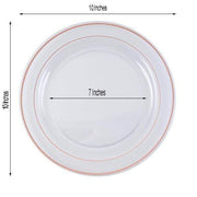 10 pcs 10" Round Dessert Plates with Trim - Disposable Tableware